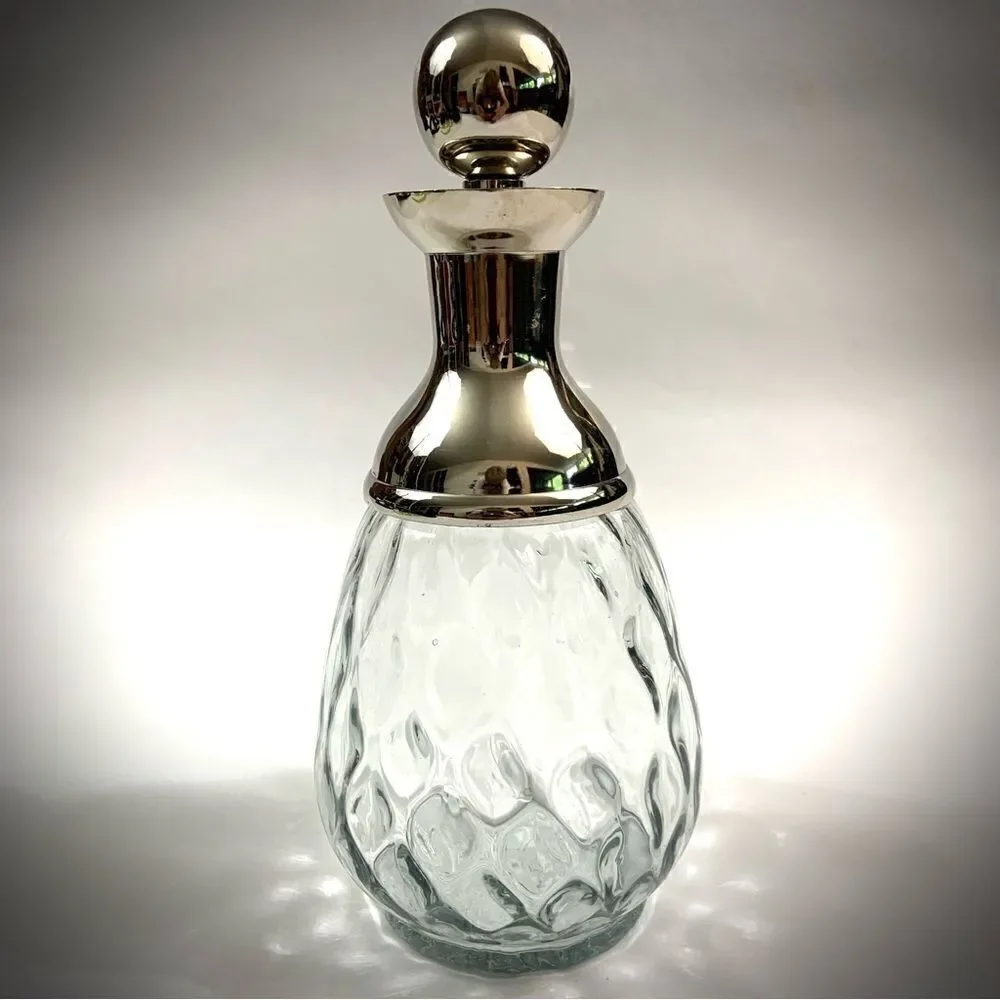 VINTAGE European Silver Mounted Glass Decanter